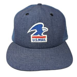 Brookfield Trucker Hat Blue L USPS U.S. Mail Mesh Snapback Union USA Vintage